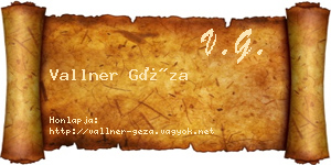 Vallner Géza névjegykártya