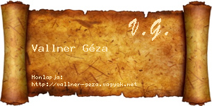 Vallner Géza névjegykártya