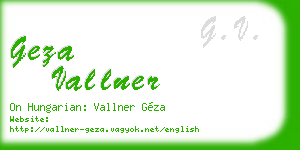 geza vallner business card