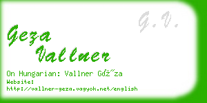 geza vallner business card
